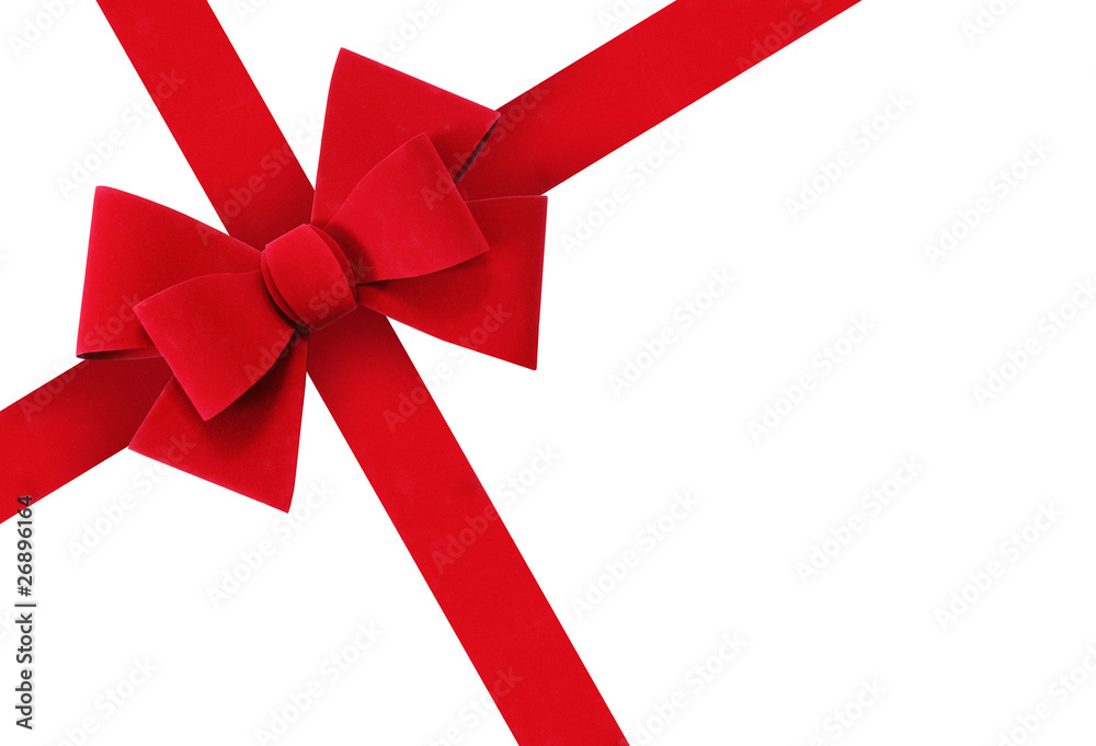 Red Christmas or Valentine ribbon isolated on white Red Christmas or Valentine ribbon isolated on white