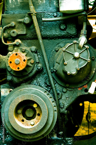 old diesel engine close-up