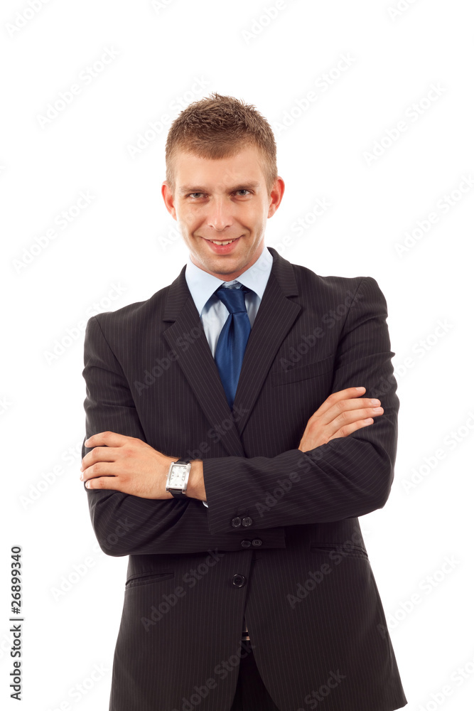 business man stand with crossed hands business man stand with crossed hands