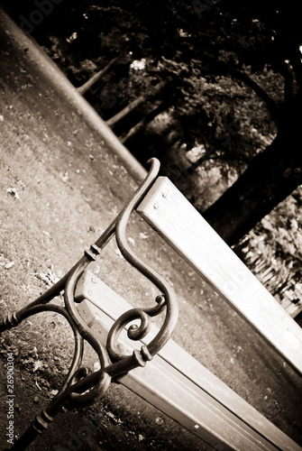 Photography bench in sepia