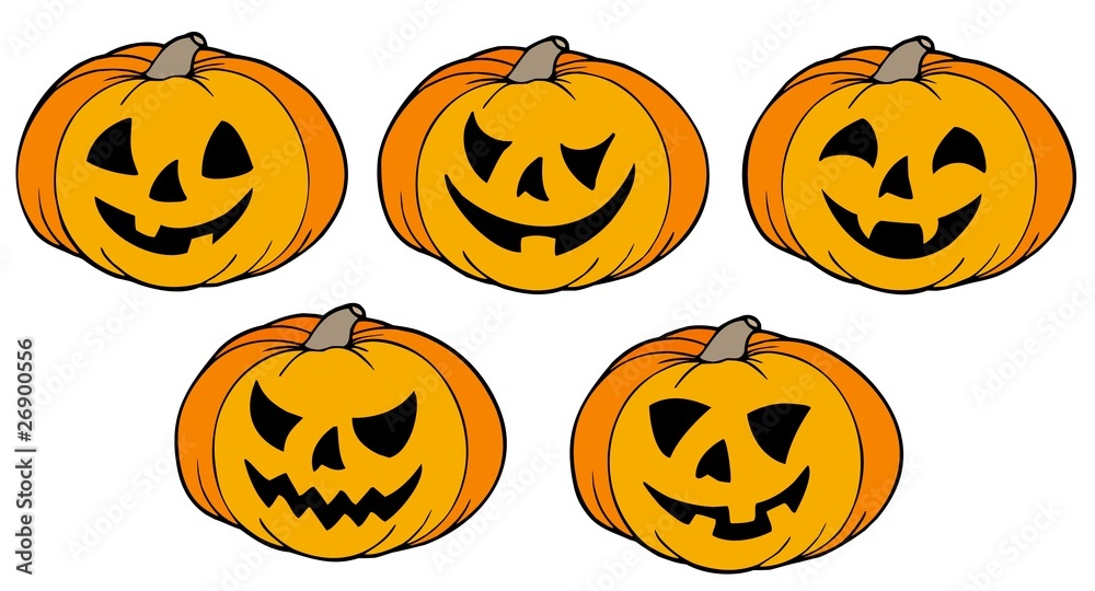Various Halloween pumpkins Various Halloween pumpkins
