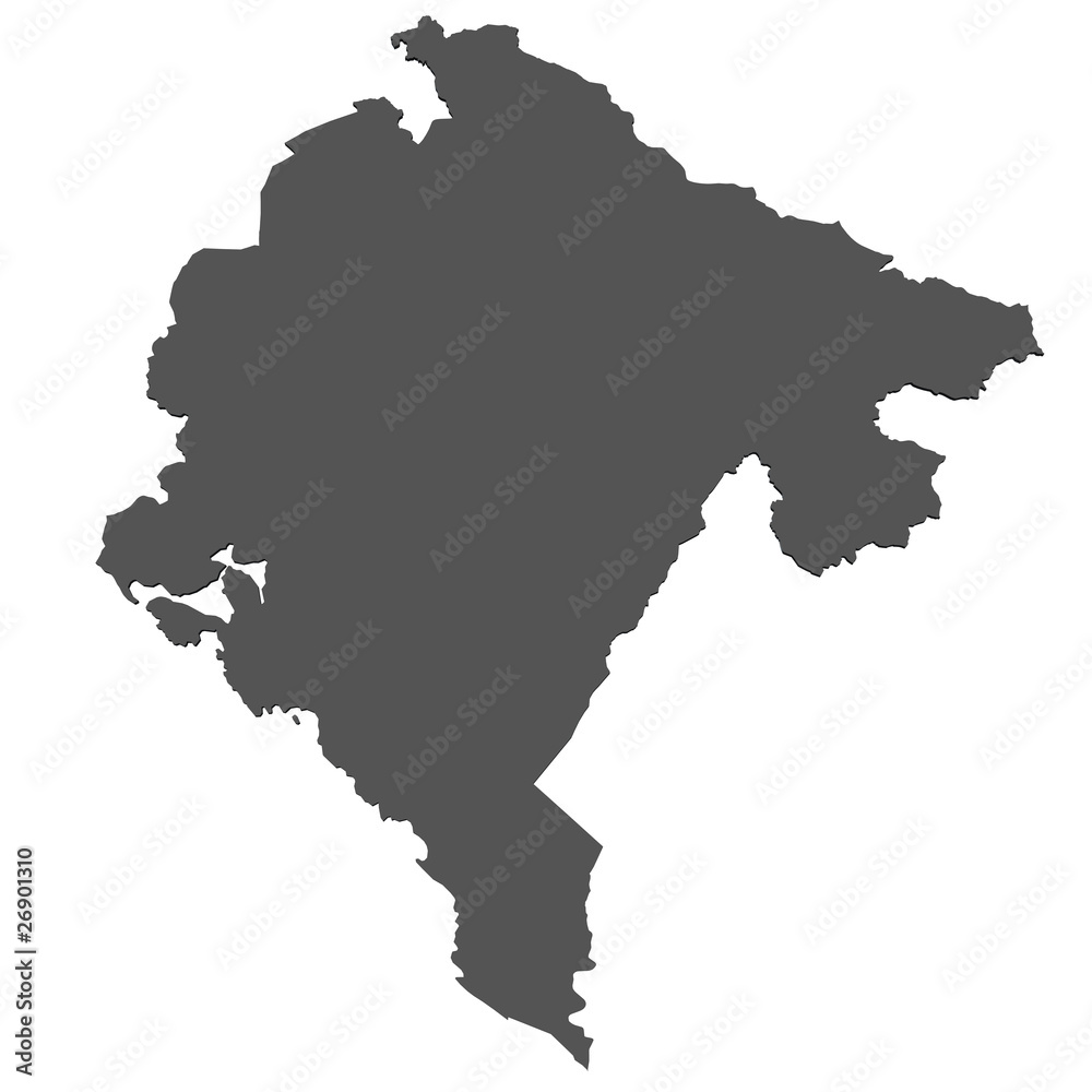 Karte von Montenegro - freigestellt