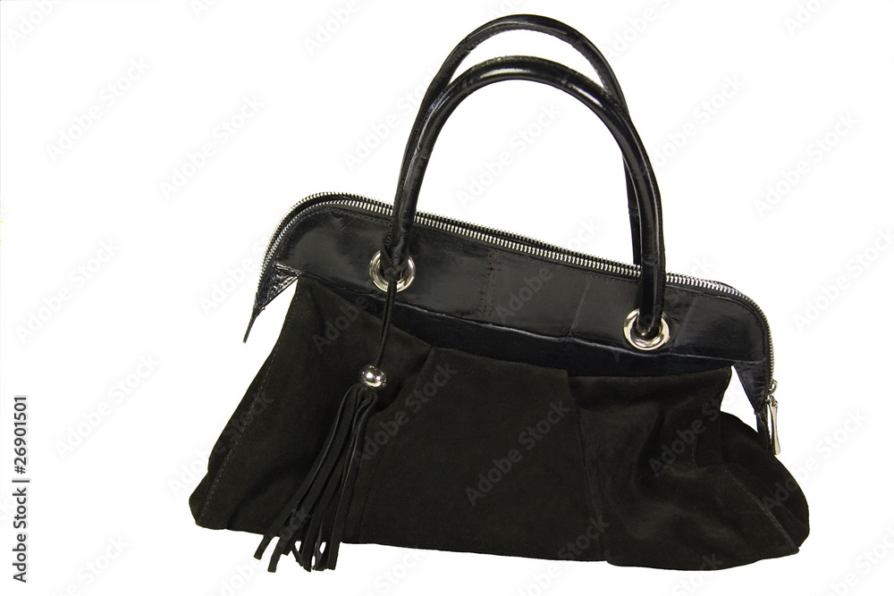 Suede woman's handbag isolated on white Suede woman's handbag isolated on white