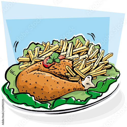 Poulet frites