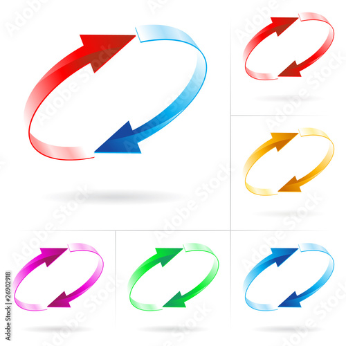 Set of arrow circles