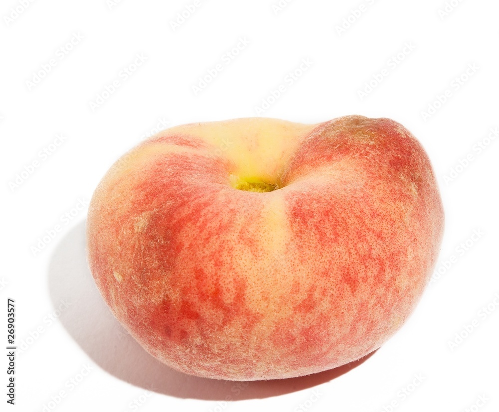 One peach isolated with shadoiws One peach isolated with shadoiws