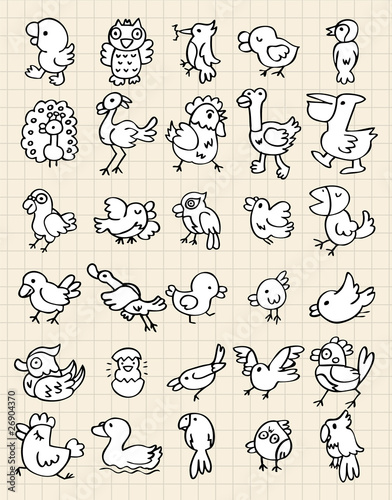 hand draw bird element
