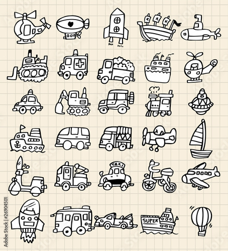hand draw cute car element