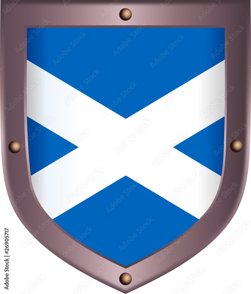 Obraz premium Flag on the medieval shield