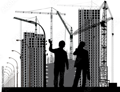 two man and industrial landscape