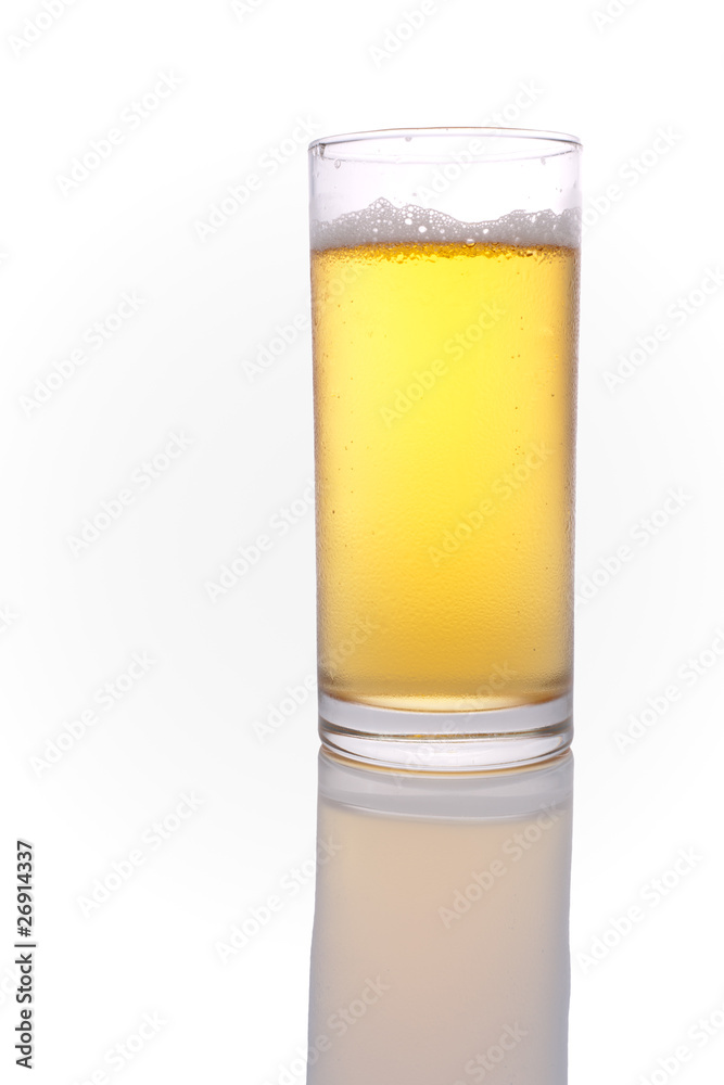 glass of beer on a white background glass of beer on a white background