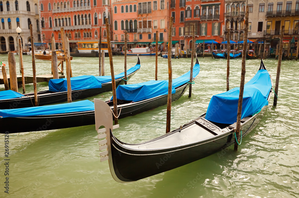 Traditional gondoles in Venice