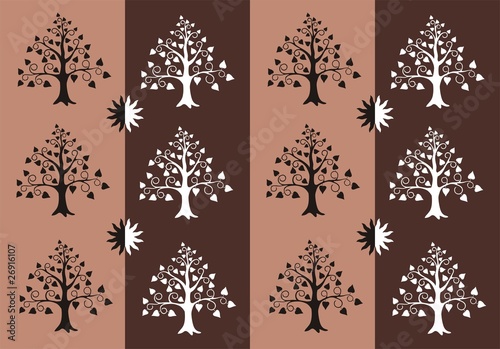 ribbon with tree silhouette