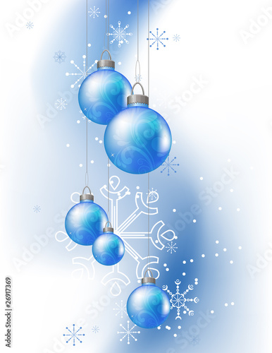 Blue christmas background with snowflakes