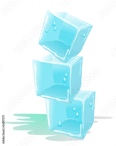 Ice cubes isolated on white background