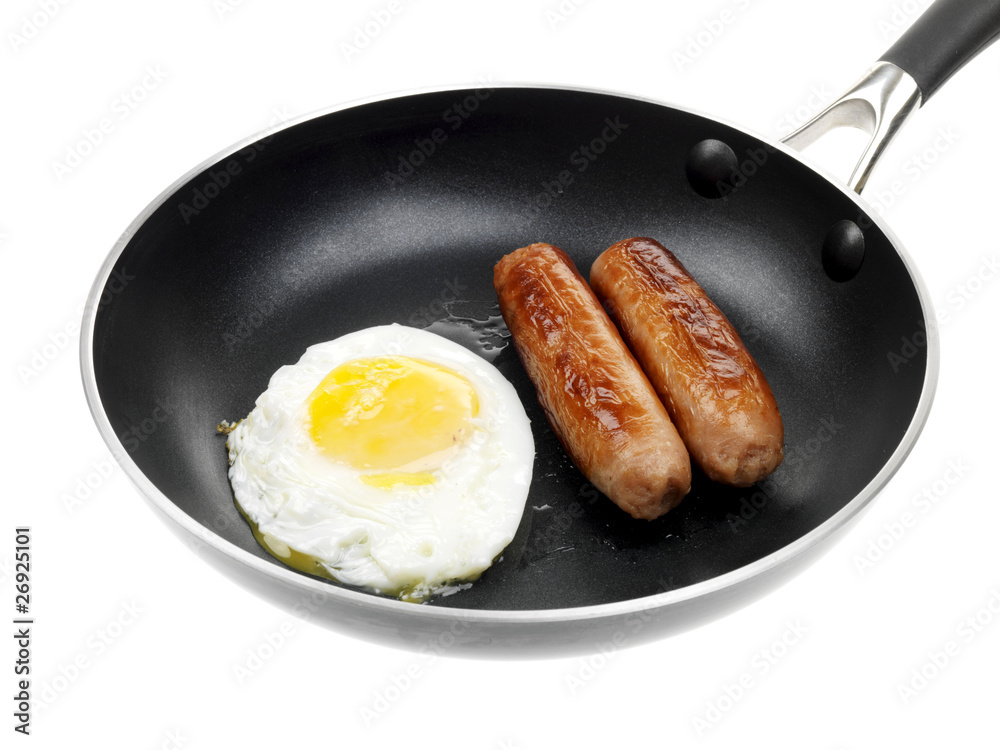 Frying Sausages and Egg Frying Sausages and Egg