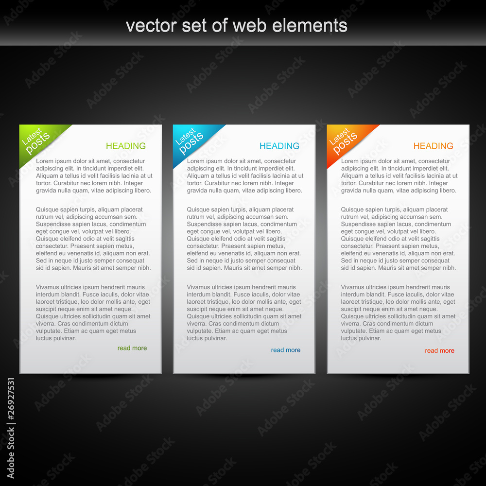 vector set of web banner