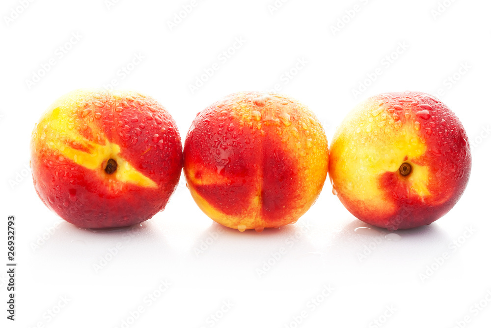 The ripe red peaches