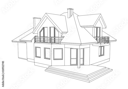 vector drawing of a home