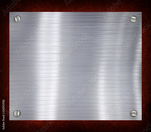 Metal plate steel background.