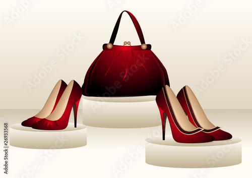 scarpe e borsa in vetrina