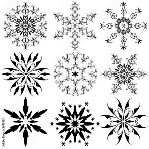 Set of vintage snowflakes