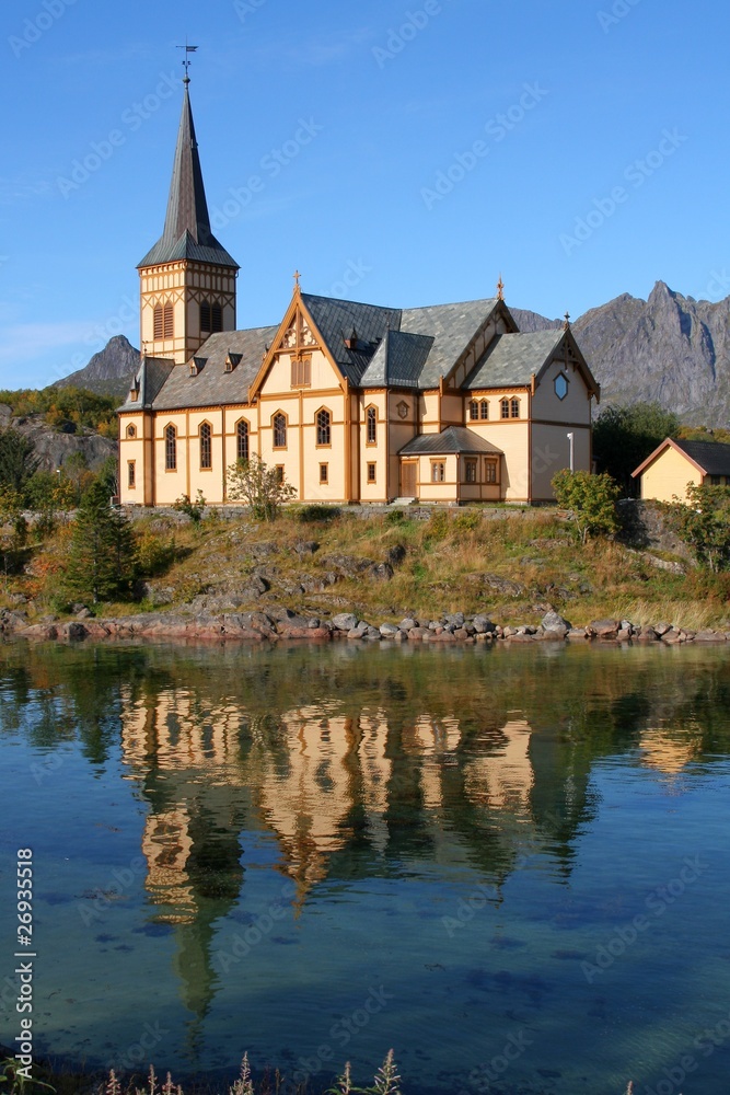 Holzkirche Kathedrale Kabelvag Vagan Lofoten