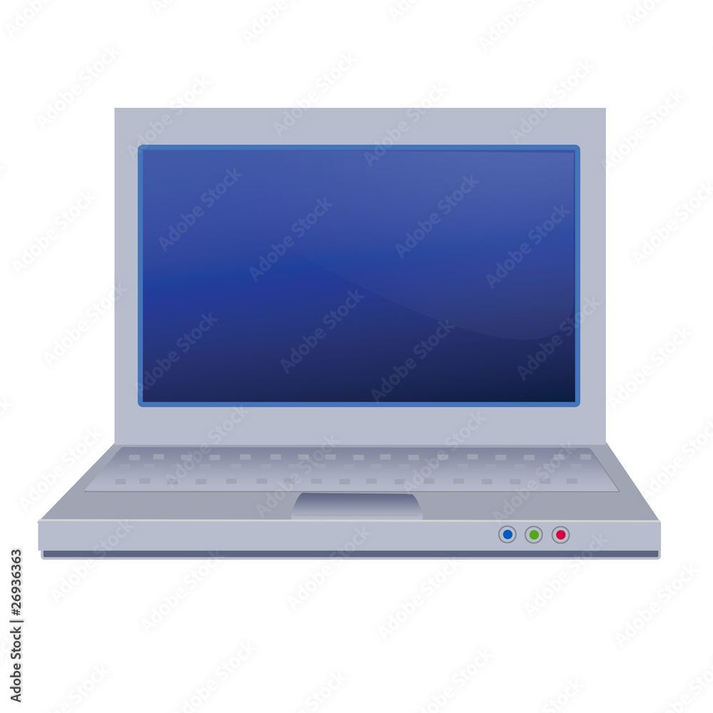 notebook-laptop with reflection on white background notebook-laptop with reflection on white background