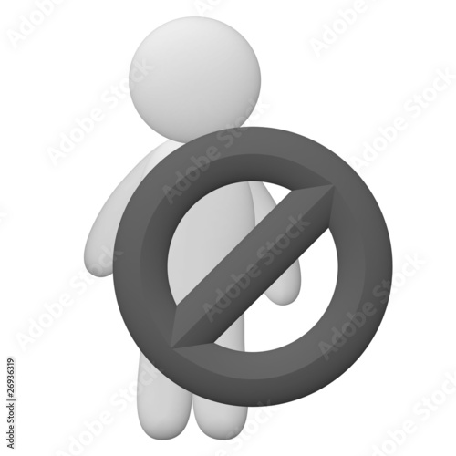 human with a stop in grey