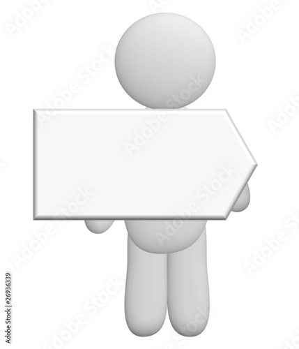 human with a board  (arrow)