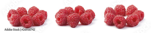 Raspberries circle composition