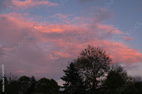 red sky at dusk