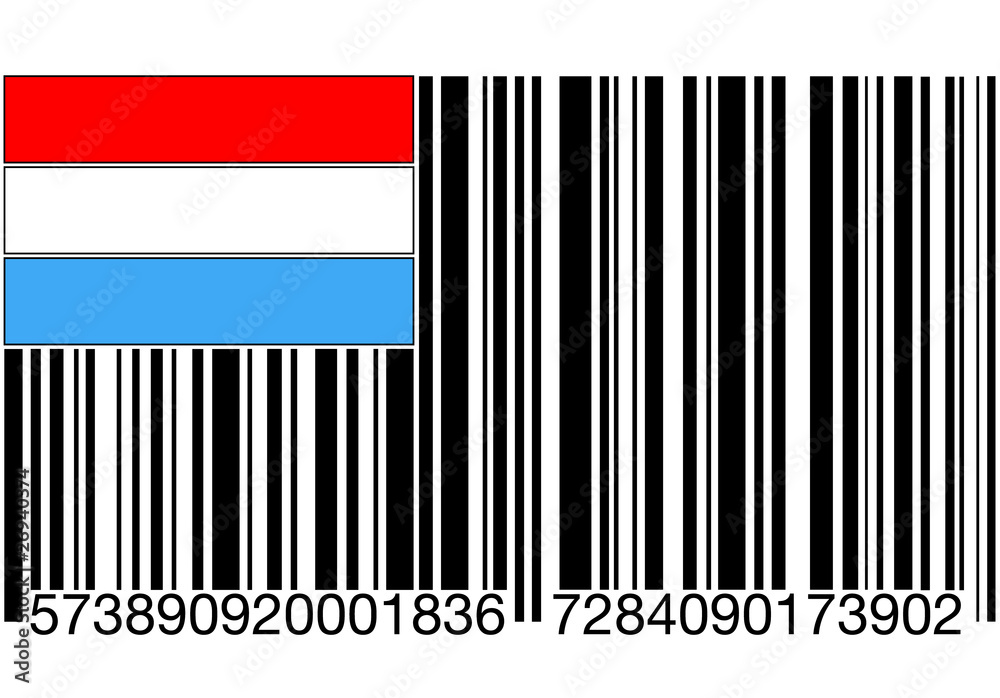 barcode mit luxemburgischer flagge barcode mit luxemburgischer flagge