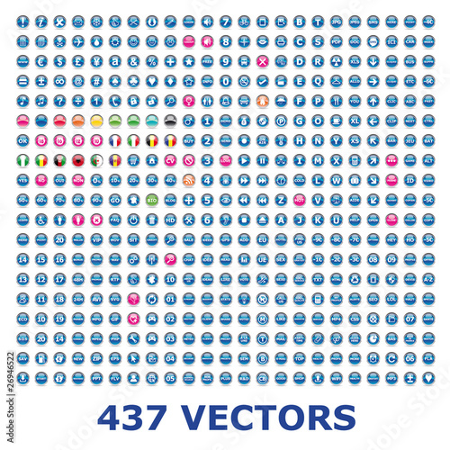 Collection of 437 pictos glossy icons web 2.0