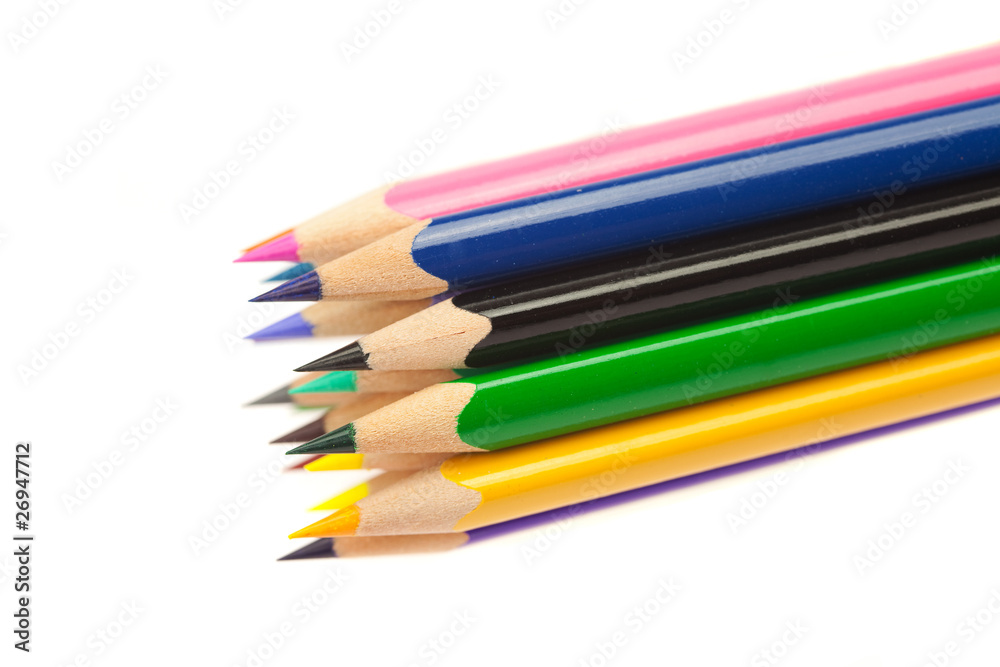 colored pencils isolated on white colored pencils isolated on white