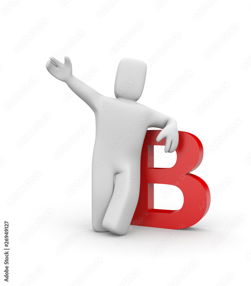 Person with letter B Person with letter B