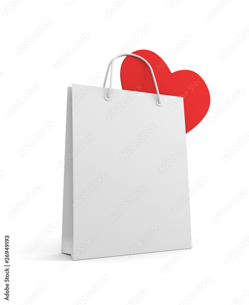 Shopping bag with heart Shopping bag with heart