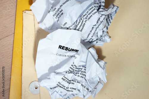 Resumes crumpled