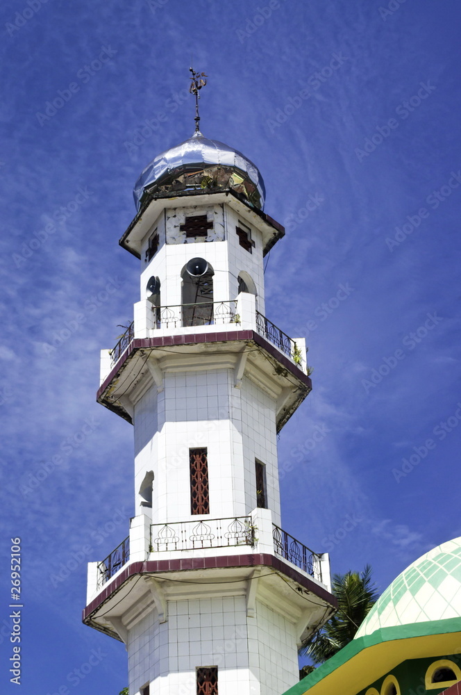 Modern mosque minaret Modern mosque minaret