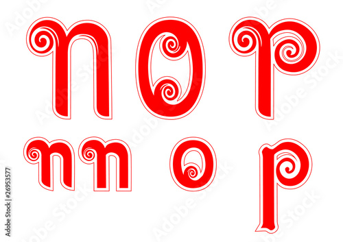 Candy Cane Swirl Letters NnOoPp