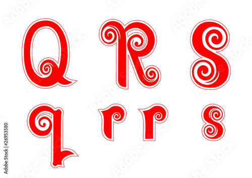 Candy Cane Swirl Letters QqRrSs