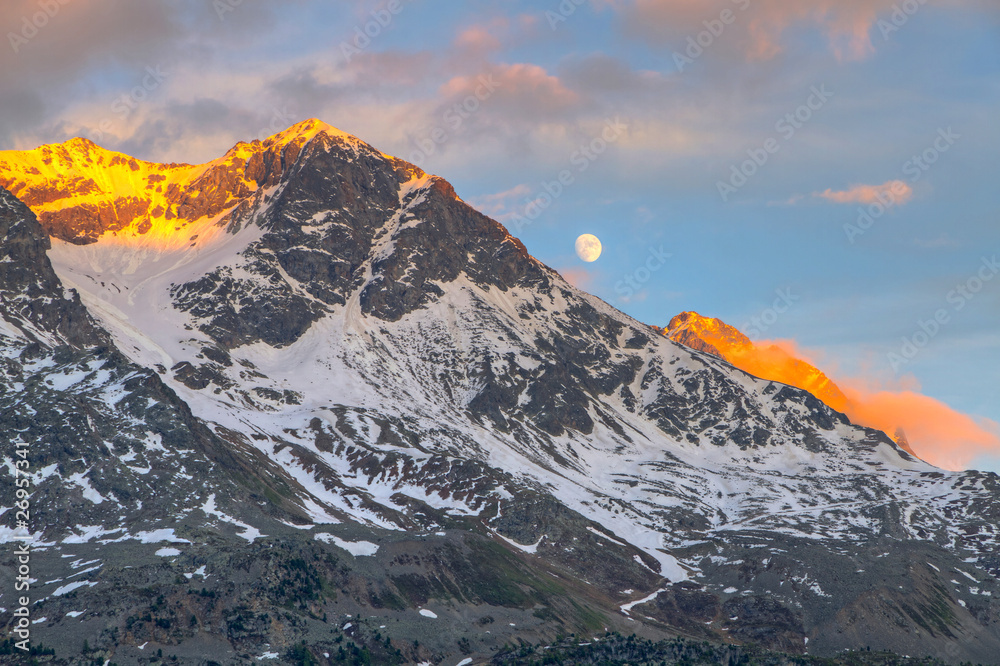 mountains at sunset