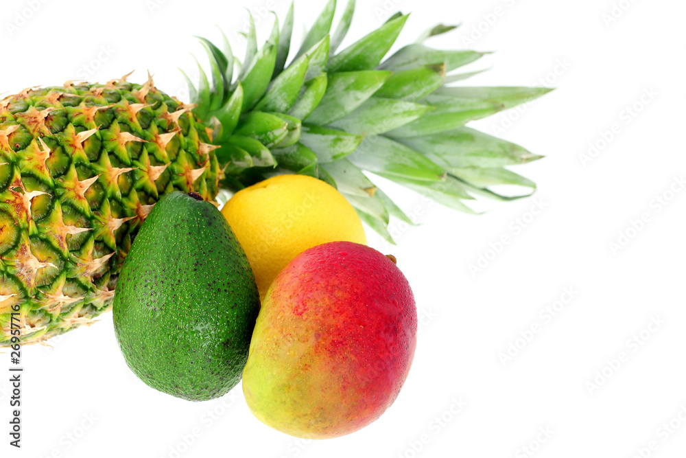 tropical fruit with avocado