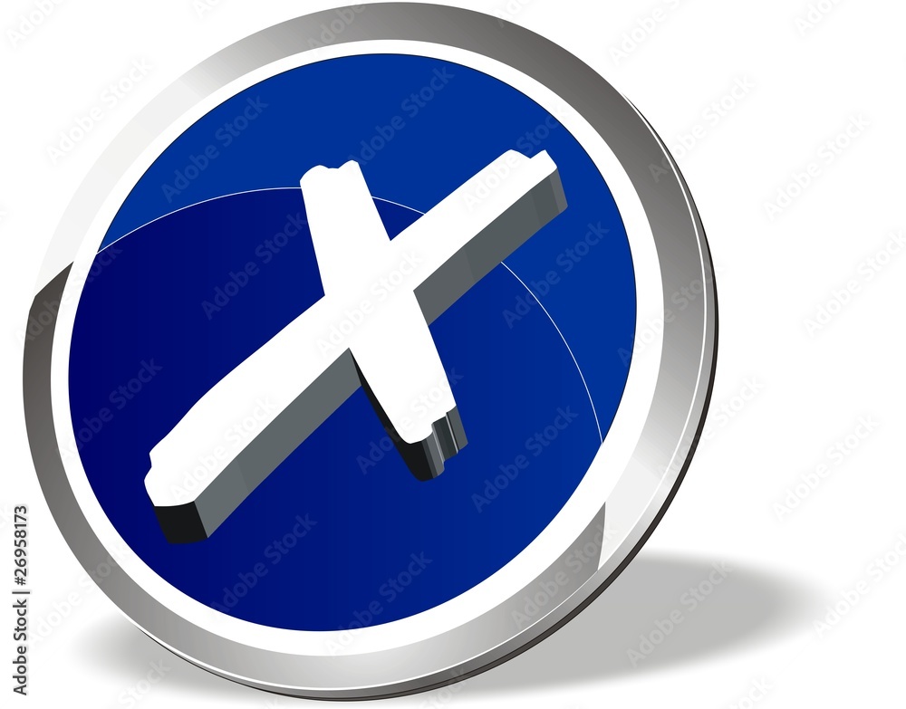 Obraz premium bouton 3D refus