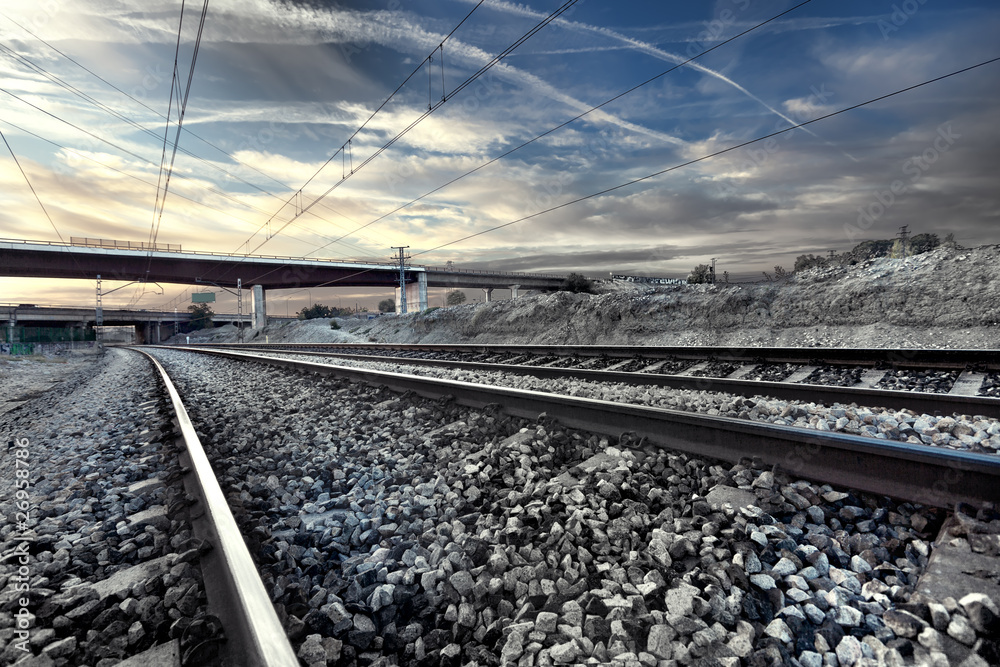 Fototapeta premium Vias y puente