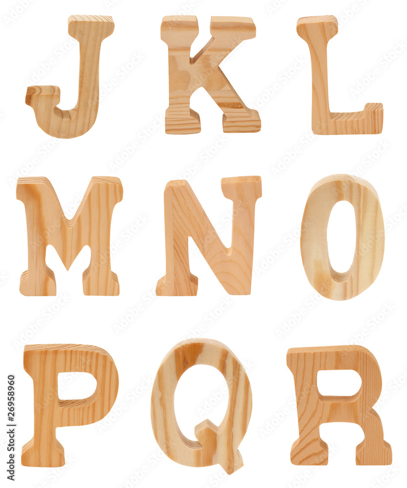 Buchstaben aus Holz J-R Buchstaben aus Holz J-R