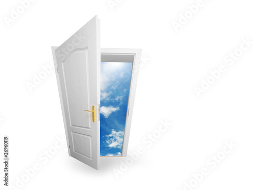 Door to new world. Hope, success, new way concepts photo