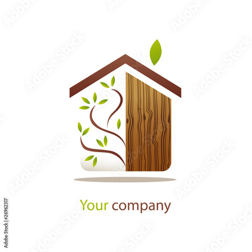 logo entreprise, maison bois