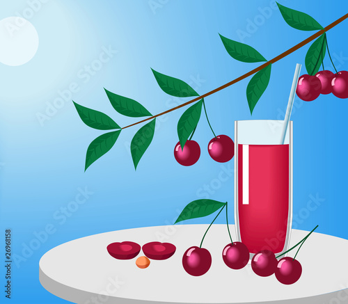 Cherries and juice.