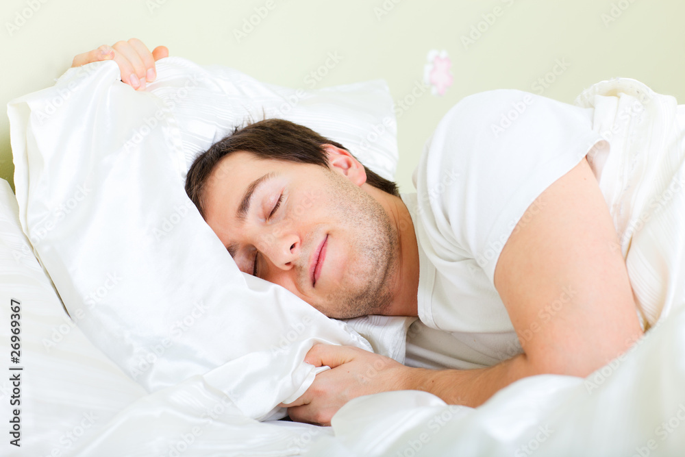 Man sleeping in bed Man sleeping in bed